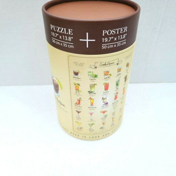 Cocktail Lover 500 Piece Puzzle 19.7”x13.8” + Poster  Age 10+ Family Fun NEW - Picture 3 of 3